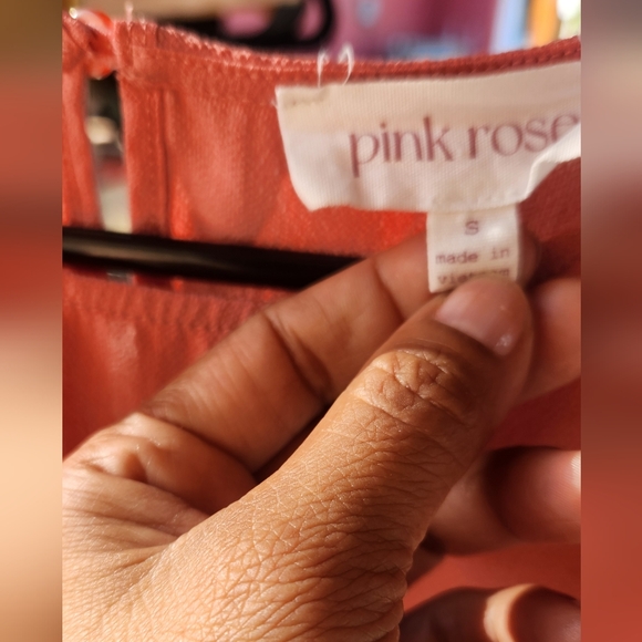 Hippie Rose Knotted Blouse Shirt Dusty Rose Small Top Boutique flowing - Picture 4 of 12